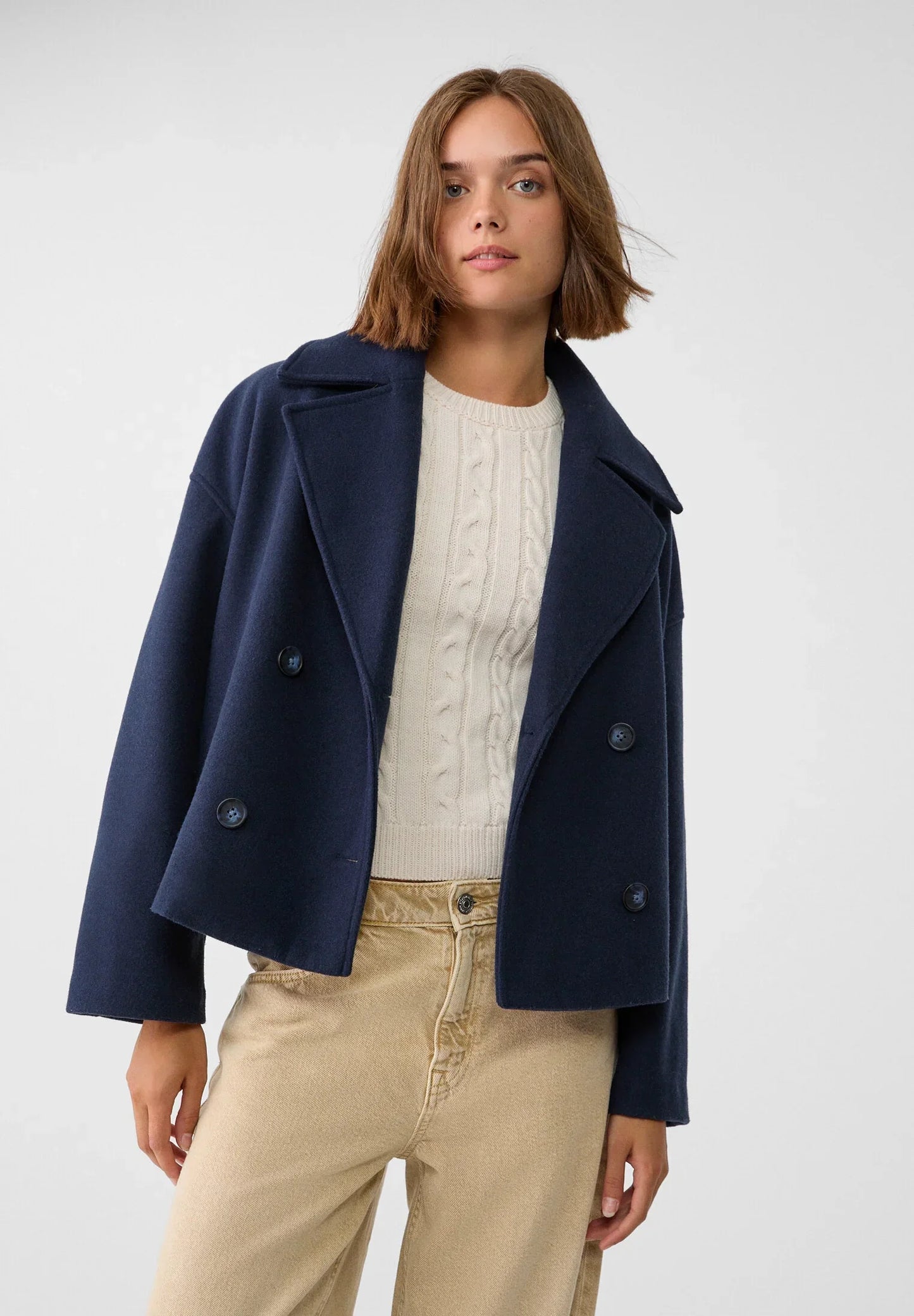 Oversized Jas - Double Breasted - Herfst - Korte trenchcoat - Damesjas-Hallo Susanne