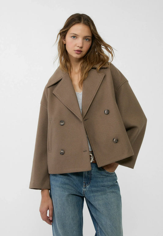 Oversized Jas - Double Breasted - Herfst - Korte trenchcoat - Damesjas-Hallo Susanne