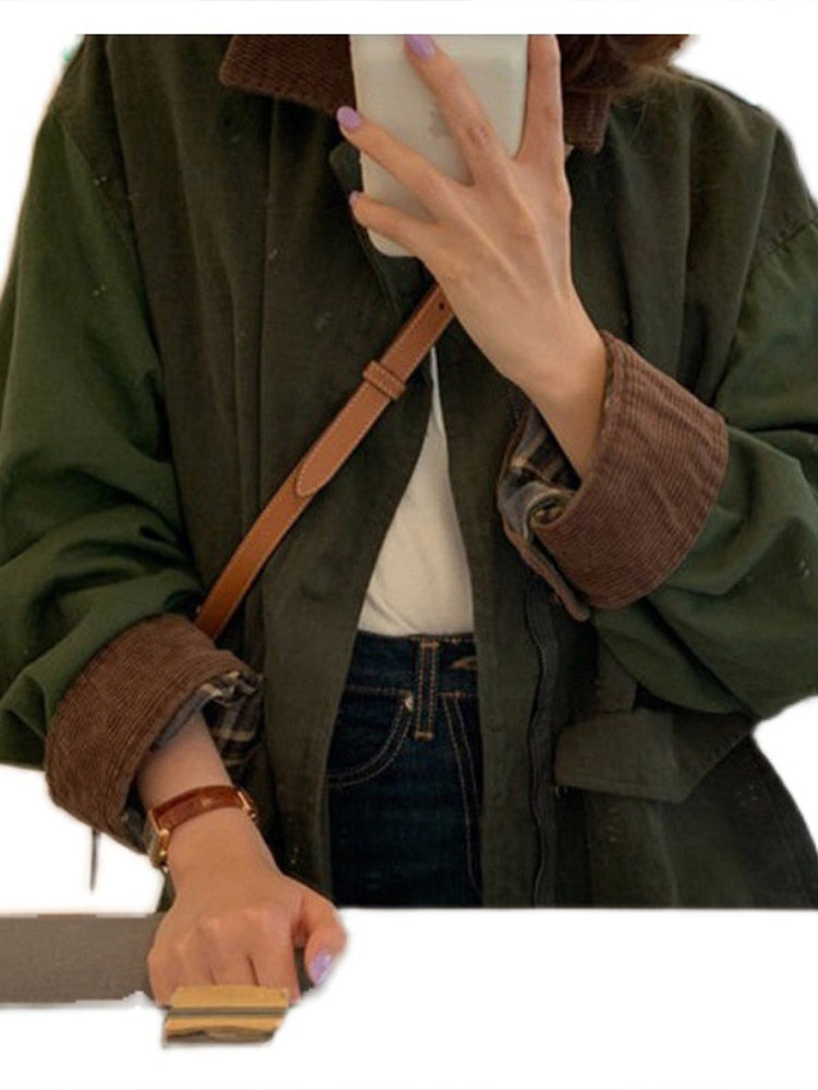 Oversized Jas - Legergroen - Herfst - Parka Jas - Damesjas-Hallo Susanne