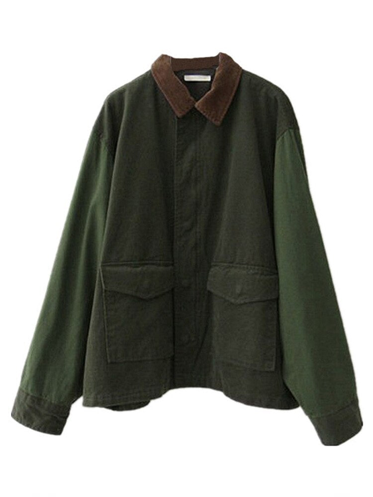 Oversized Jas - Legergroen - Herfst - Parka Jas - Damesjas-Hallo Susanne