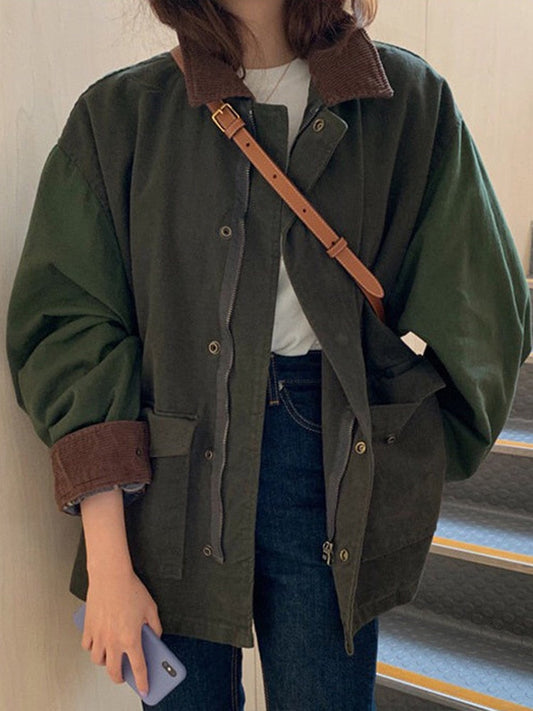 Oversized Jas - Legergroen - Herfst - Parka Jas - Damesjas-Hallo Susanne