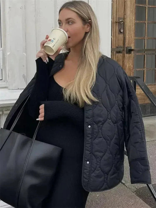 Oversized Jas | Losse Pasvorm | Button-Up | Gewatteerde Jas | Damesjas-Hallo Susanne