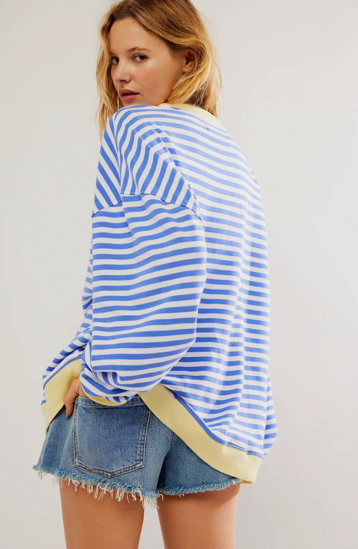 Oversized Sweater - Gestreept oversized shirt met lange mouwen voor dames-Hallo Susanne