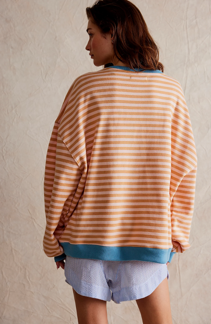 Oversized Sweater - Gestreept oversized shirt met lange mouwen voor dames-Hallo Susanne