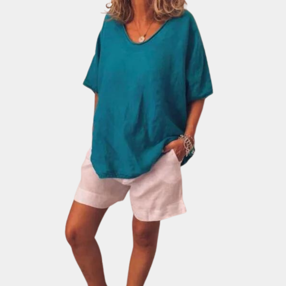 Oversized T-Shirt - Los model - Katoen - Linnen T-Shirt - Dames T-Shirt-Hallo Susanne