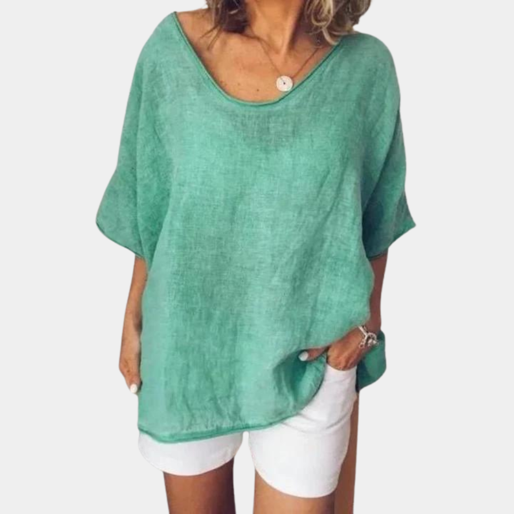 Oversized T-Shirt - Los model - Katoen - Linnen T-Shirt - Dames T-Shirt-Hallo Susanne