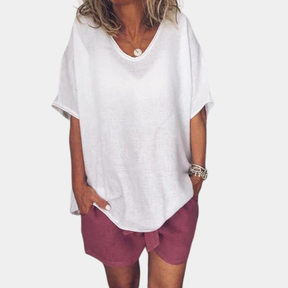 Oversized T-Shirt - Los model - Katoen - Linnen T-Shirt - Dames T-Shirt-Hallo Susanne
