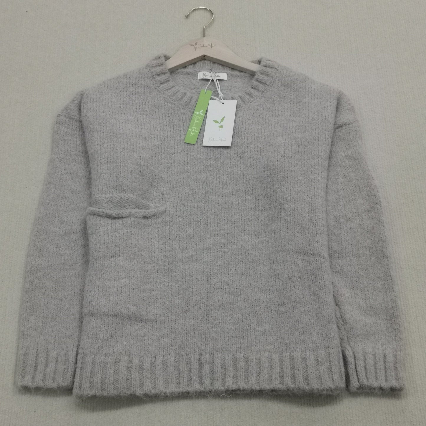 Oversized Trui - Lichtgrijze Loose Fit Grofgebreide Trui voor dames-Hallo Susanne