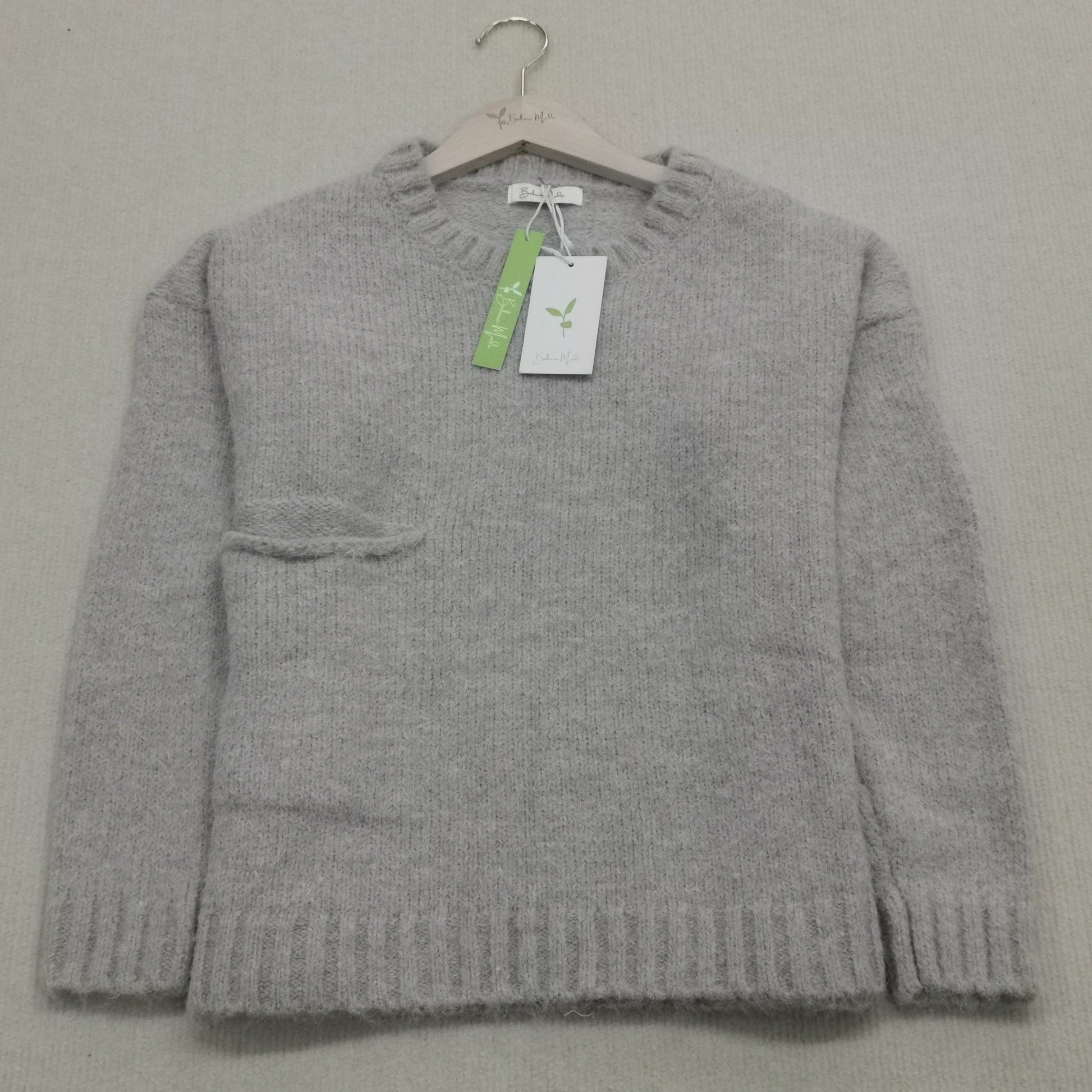 Oversized Trui - Lichtgrijze Loose Fit Grofgebreide Trui voor dames-Hallo Susanne
