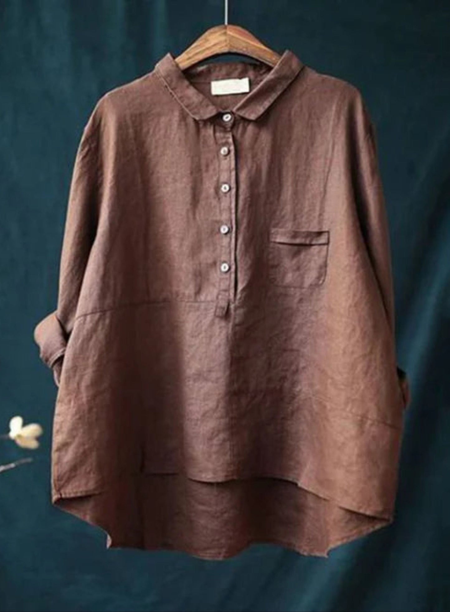 Oversized shirt - Lange mouwen - Halve knoopsluiting - Oversized blouse - Damesoverhemd-Hallo Susanne