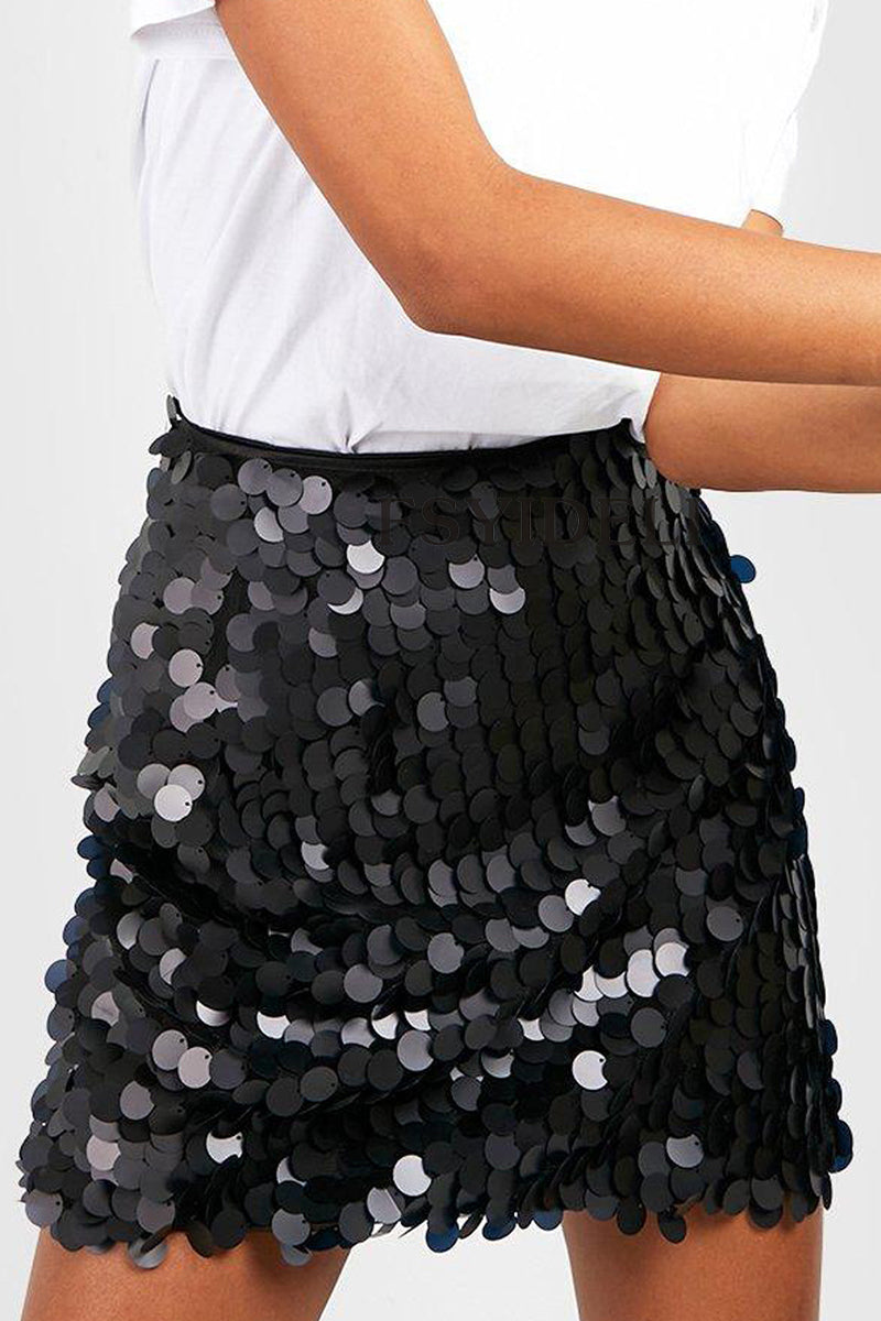 Paillettenrok - Fonkelende - Hoge Taille - Minirok - Feestrokje-Hallo Susanne