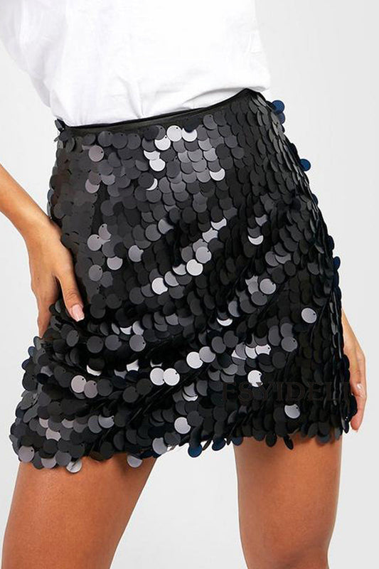 Paillettenrok - Fonkelende - Hoge Taille - Minirok - Feestrokje-Hallo Susanne