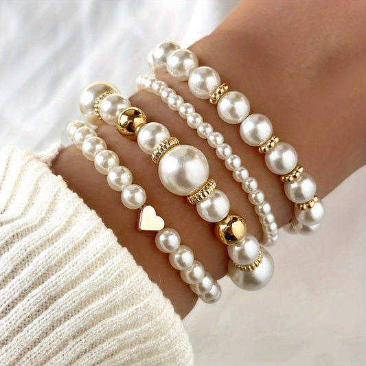 Parelarmband - Elegante gouden en parelarmband voor dames-Hallo Susanne