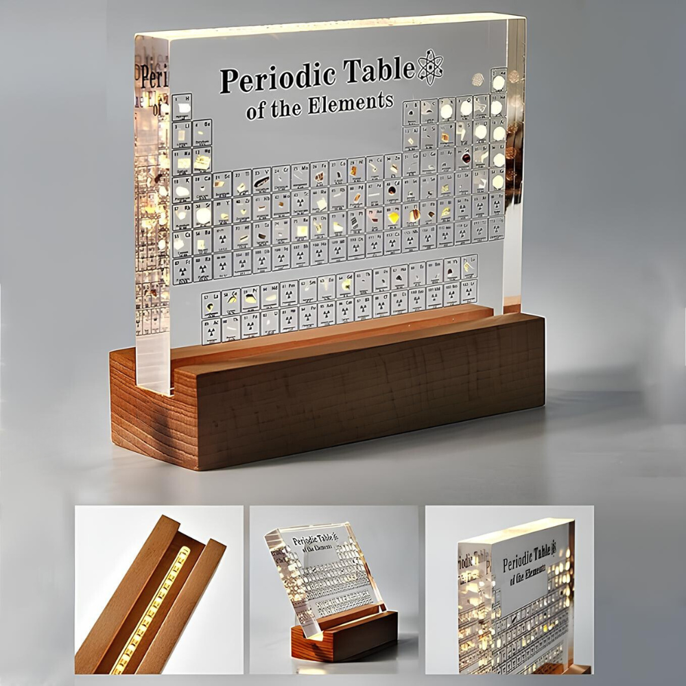 Periodiek systeem der elementen | 83 Elementen | Licht | Periodiek systeem met echte elementen | Home Decor-Hallo Susanne