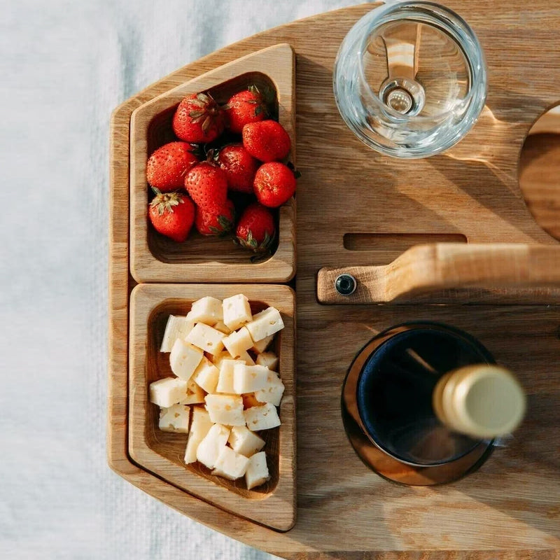 Picknicktafel | Wijnglashouder | Klein | Draagbare Tafel | Picknick Sets-Hallo Susanne