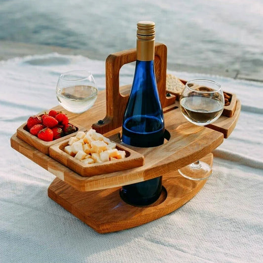 Picknicktafel | Wijnglashouder | Klein | Draagbare Tafel | Picknick Sets-Hallo Susanne