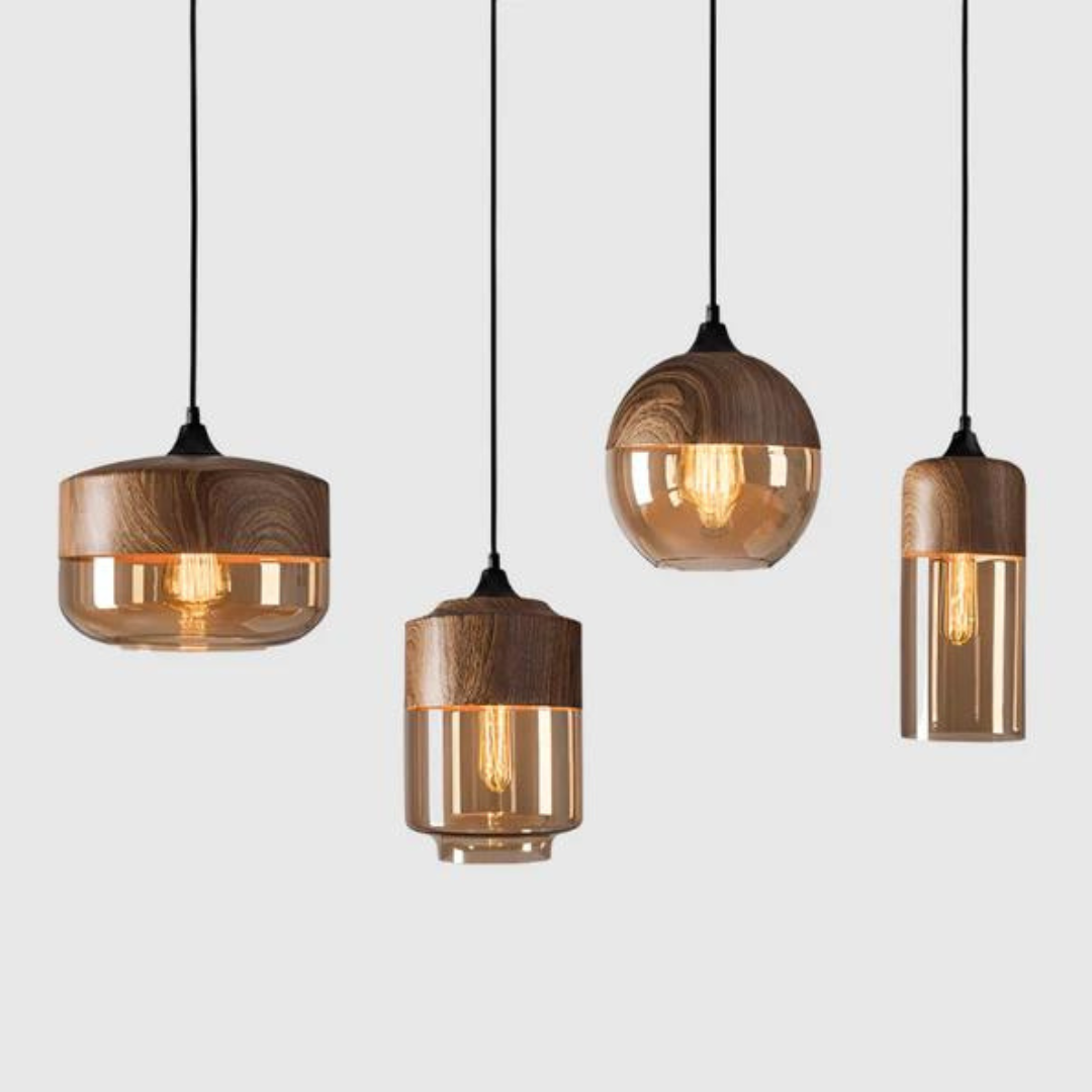 Plafondlamp | Glas | Hout | Hanglamp | Keukenlamp Plafond-Hallo Susanne