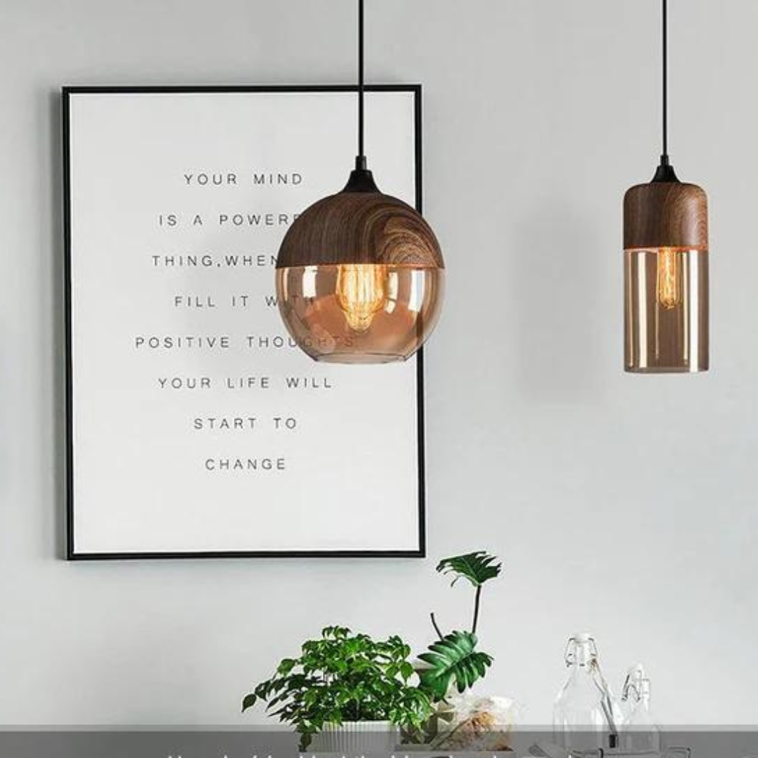 Plafondlamp | Glas | Hout | Hanglamp | Keukenlamp Plafond-Hallo Susanne