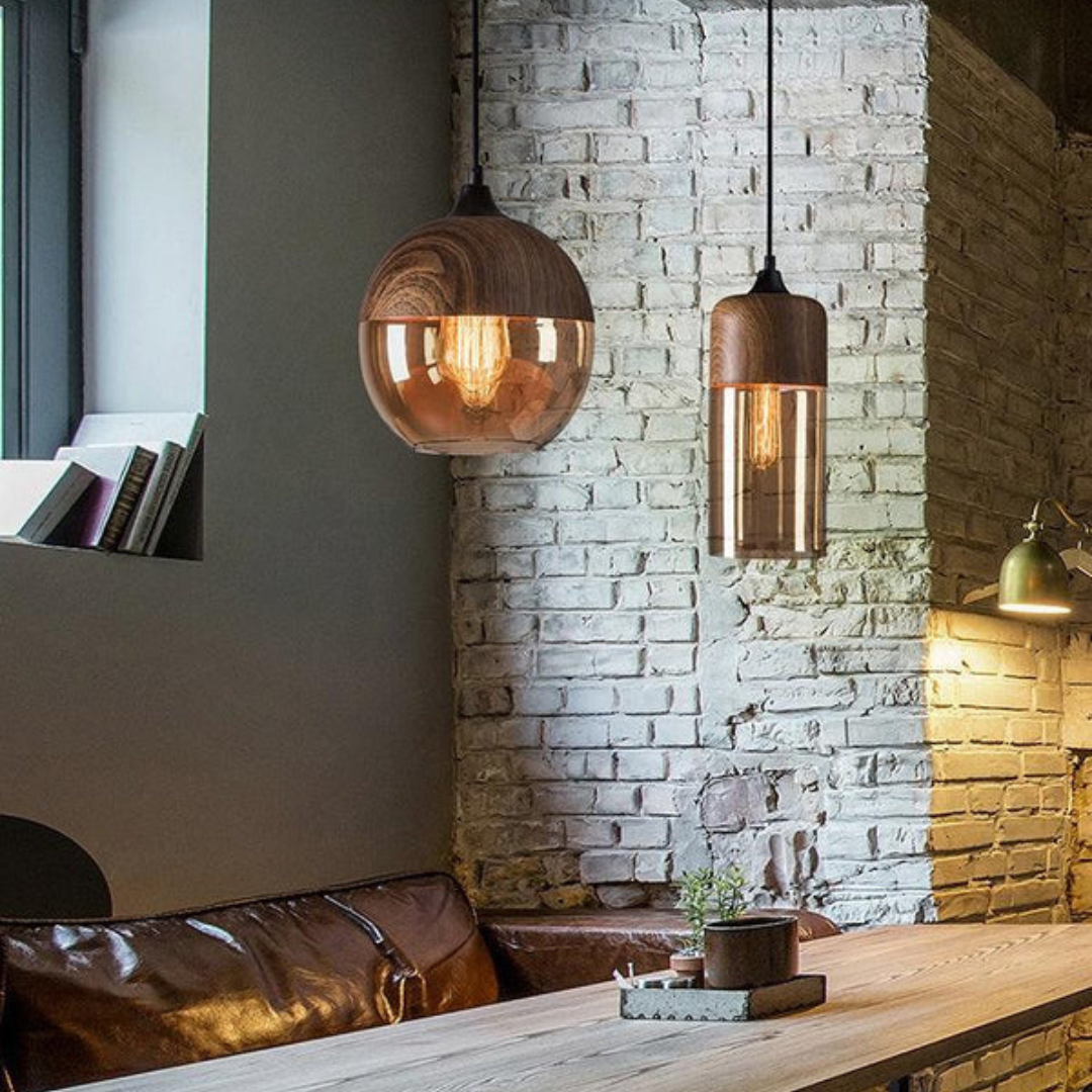 Plafondlamp | Glas | Hout | Hanglamp | Keukenlamp Plafond-Hallo Susanne
