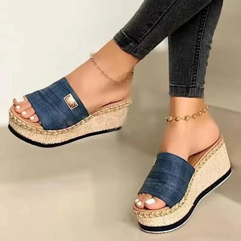 Platform Sandalen | Stro | Instappers | Platform slippers | Damessandalen-Hallo Susanne