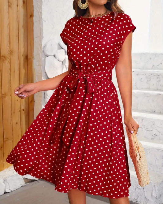 Polka Dot Jurk | Vintage | Tailleband | Jurken uit de jaren 50 | Zomerjurk-Hallo Susanne