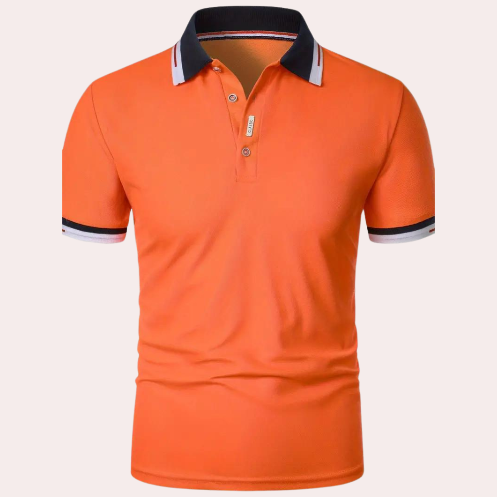 Polo T-Shirt - Herenkraag Oranje Poloshirt met Korte Mouw-Hallo Susanne