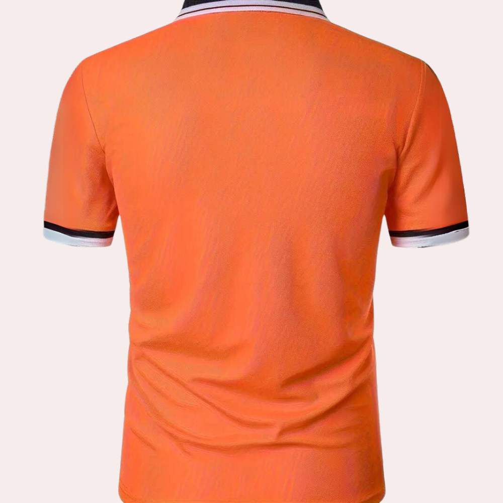 Polo T-Shirt - Herenkraag Oranje Poloshirt met Korte Mouw-Hallo Susanne