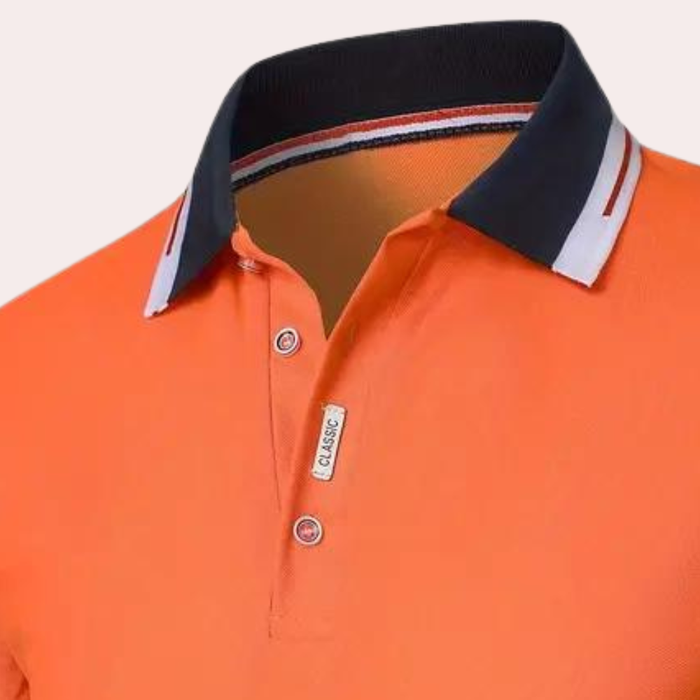 Polo T-Shirt - Herenkraag Oranje Poloshirt met Korte Mouw-Hallo Susanne