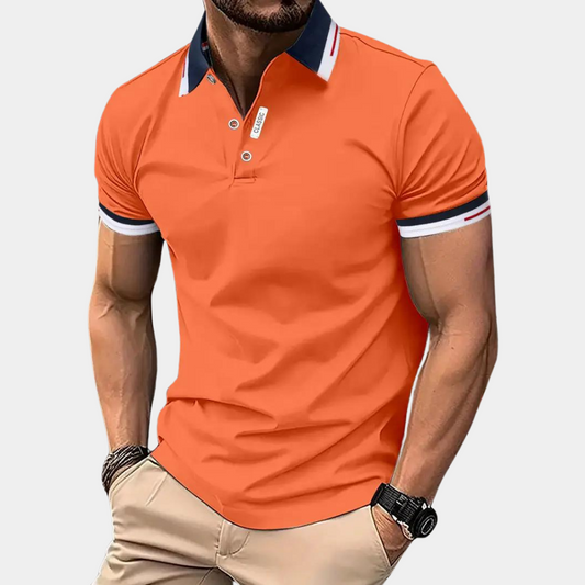 Polo T-Shirt - Herenkraag Oranje Poloshirt met Korte Mouw-Hallo Susanne