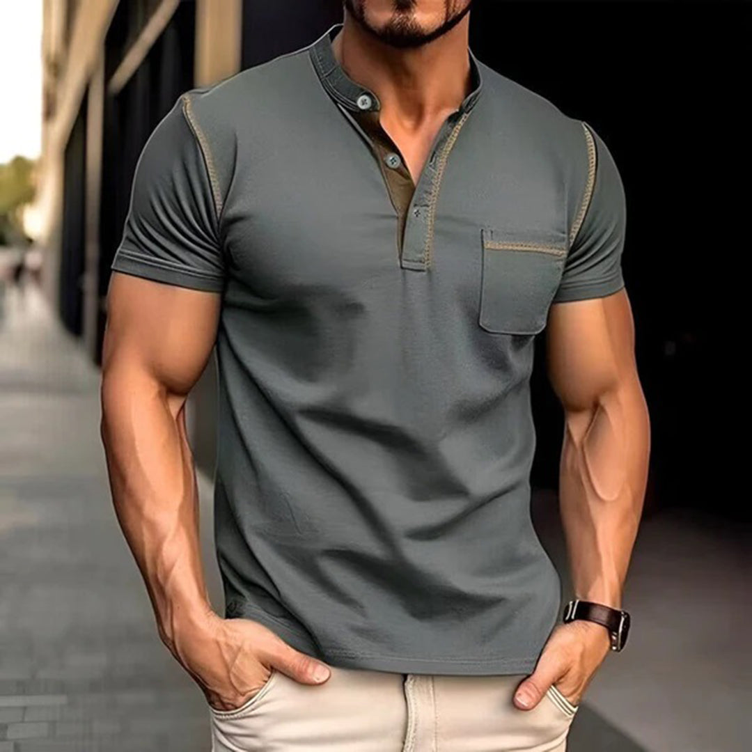 Polo T-Shirt | Korte Mouw | Kwartelknoop | Herenpoloshirt | Heren-T-shirt-Hallo Susanne