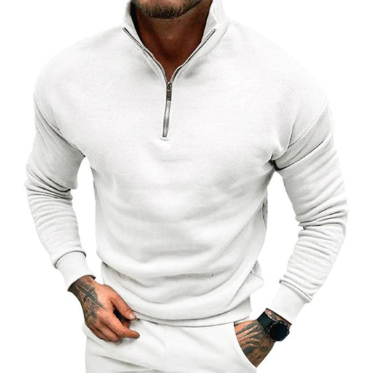 Polo Trui | Casual | Lange Mouw | Sweater met Halve Ritssluiting | Sweater met Kwart Ritssluiting voor Mannen-Hallo Susanne