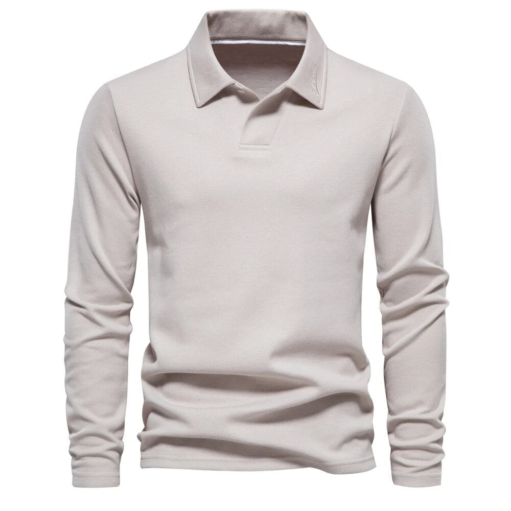 Polo met lange mouwen - Klassieke poloshirt met kraag voor heren-Hallo Susanne