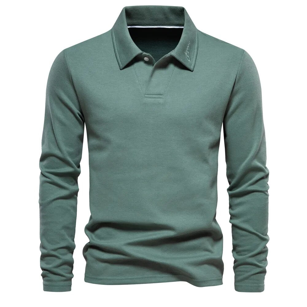 Polo met lange mouwen - Klassieke poloshirt met kraag voor heren-Hallo Susanne