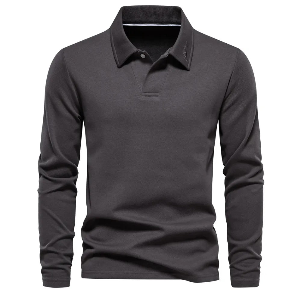 Polo met lange mouwen - Klassieke poloshirt met kraag voor heren-Hallo Susanne