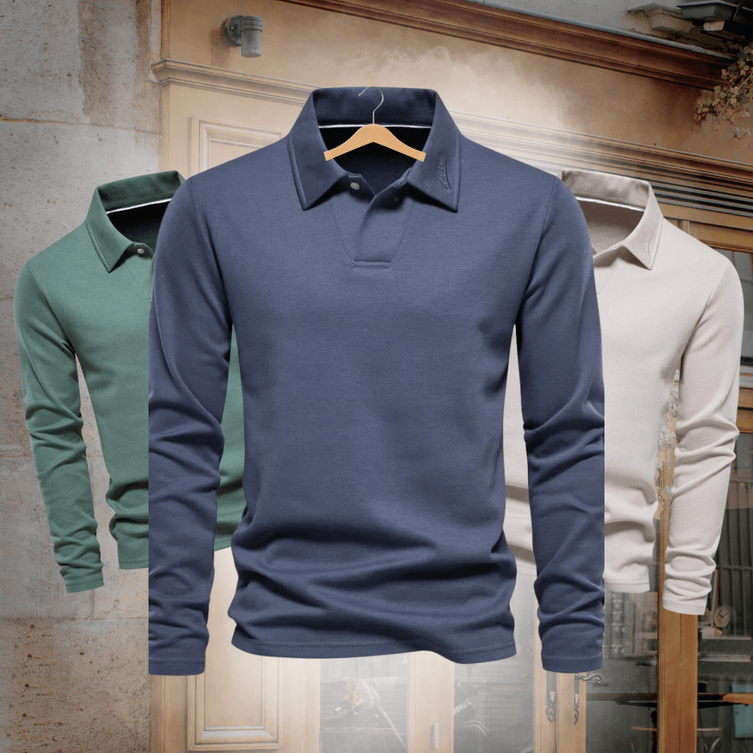 Polo met lange mouwen - Klassieke poloshirt met kraag voor heren-Hallo Susanne