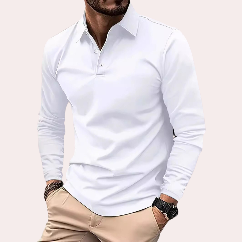 Poloshirt - Kwart knoopsluiting - Kraag - Polo met lange mouwen - Herenkleding-Hallo Susanne