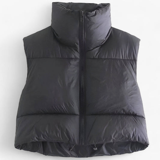Puffer Gilet | Cropped | Mouwloos | Puffer Vest | Winterkleding voor dames-Hallo Susanne