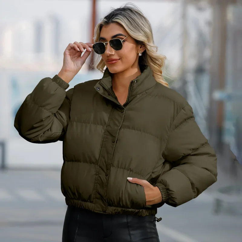 Pufferjas | Kort | Warm | Gewatteerd jack | Winterjas voor vrouwen-Hallo Susanne