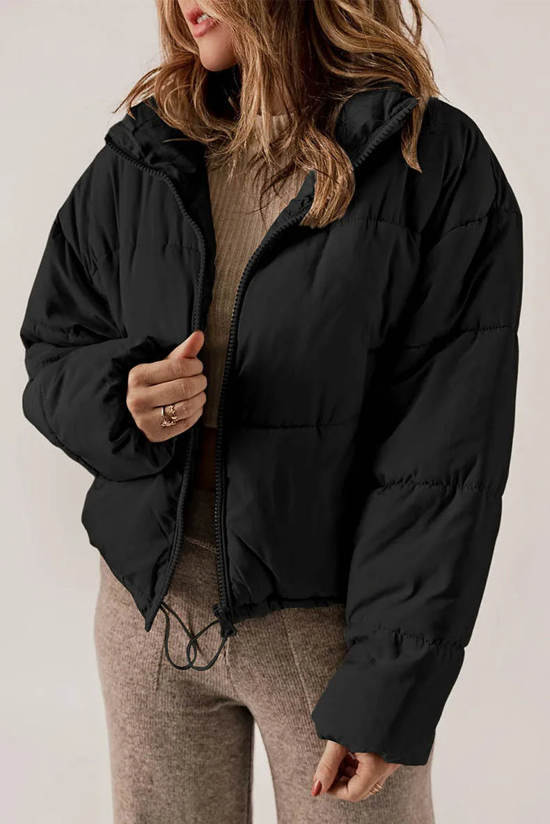 Pufferjas - Warm - Kort - Gewatteerde jas - Winterjas voor dames-Hallo Susanne