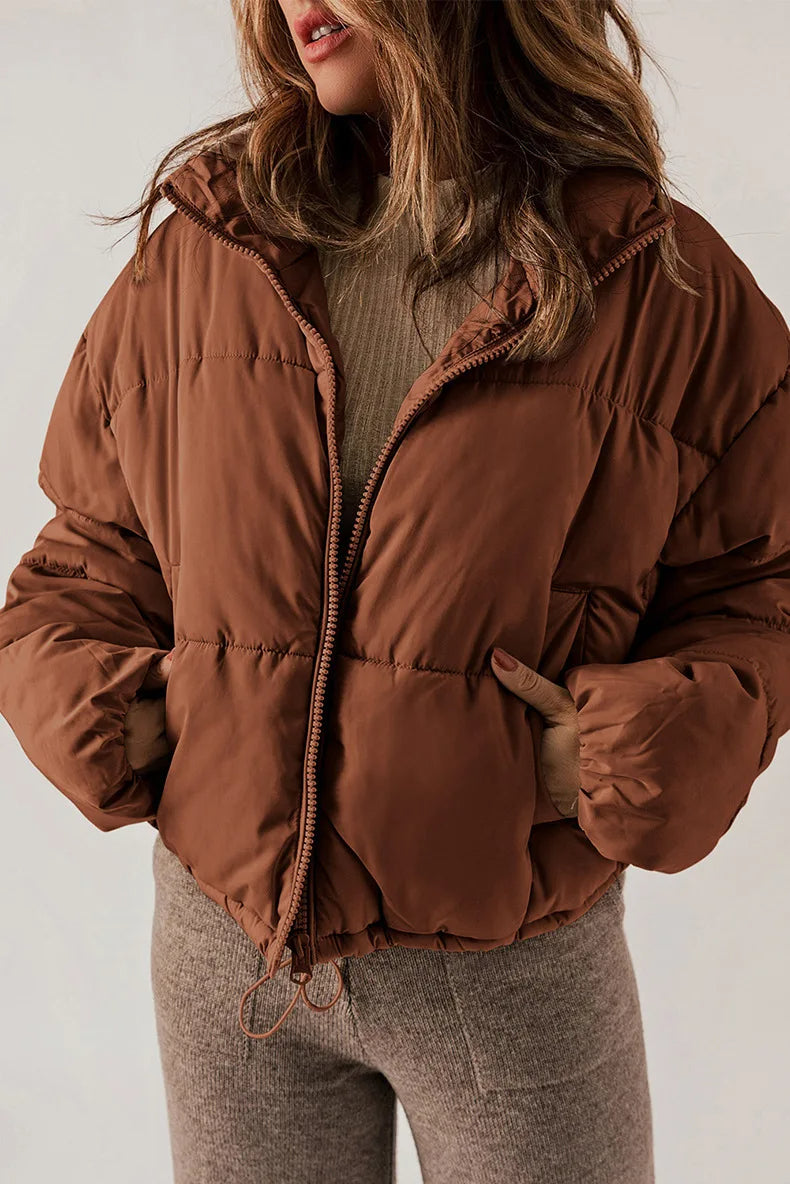 Pufferjas - Warm - Kort - Gewatteerde jas - Winterjas voor dames-Hallo Susanne