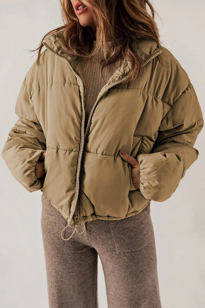 Pufferjas - Warm - Kort - Gewatteerde jas - Winterjas voor dames-Hallo Susanne