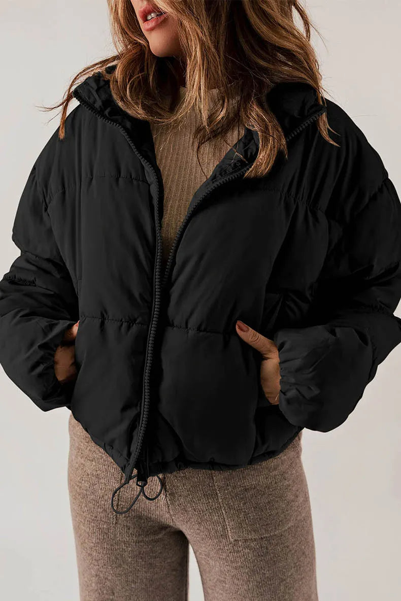 Pufferjas - Warm - Kort - Gewatteerde jas - Winterjas voor dames-Hallo Susanne