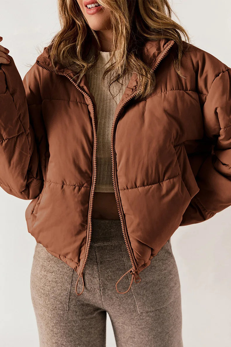 Pufferjas - Warm - Kort - Gewatteerde jas - Winterjas voor dames-Hallo Susanne