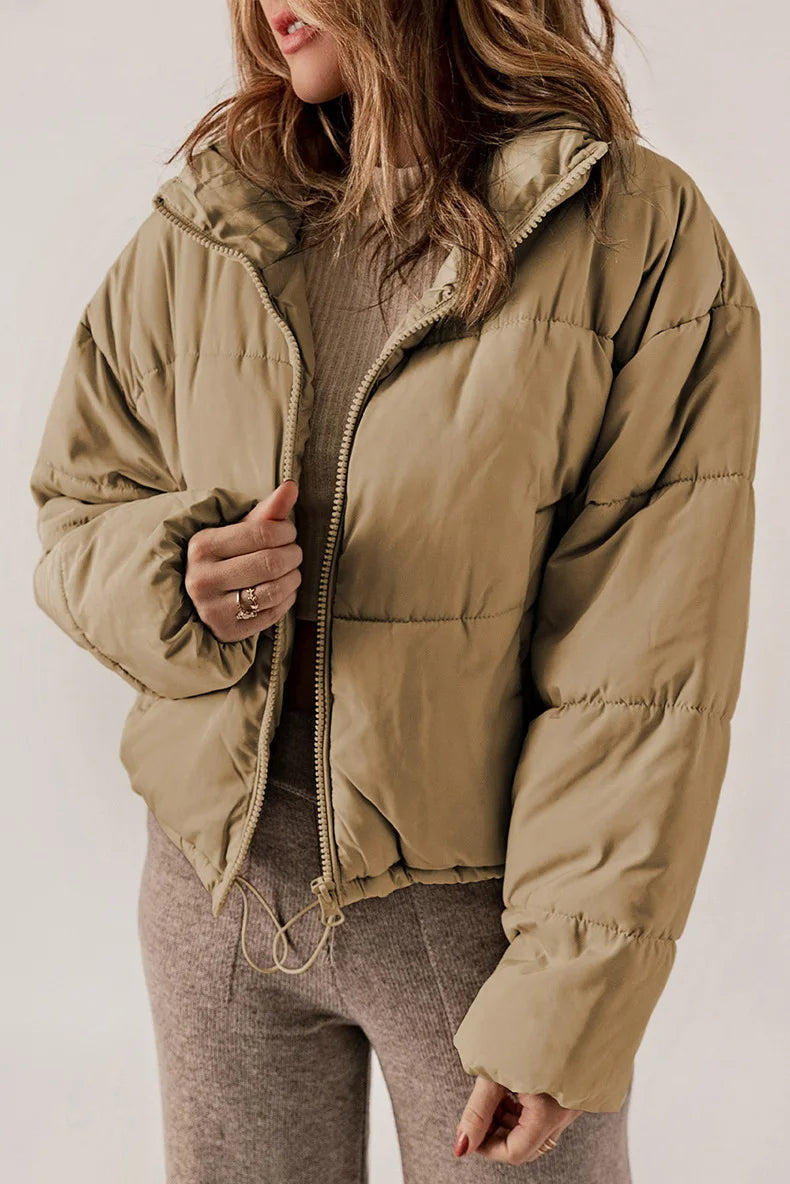 Pufferjas - Warm - Kort - Gewatteerde jas - Winterjas voor dames-Hallo Susanne