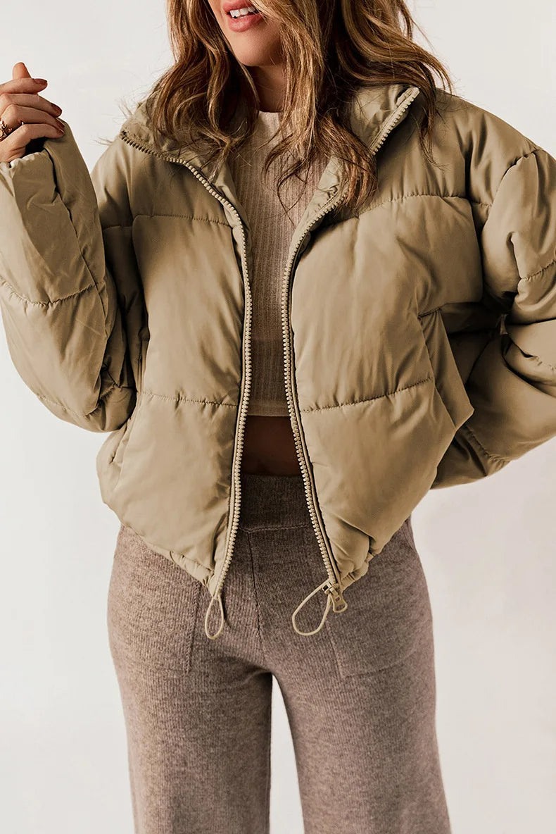 Pufferjas - Warm - Kort - Gewatteerde jas - Winterjas voor dames-Hallo Susanne