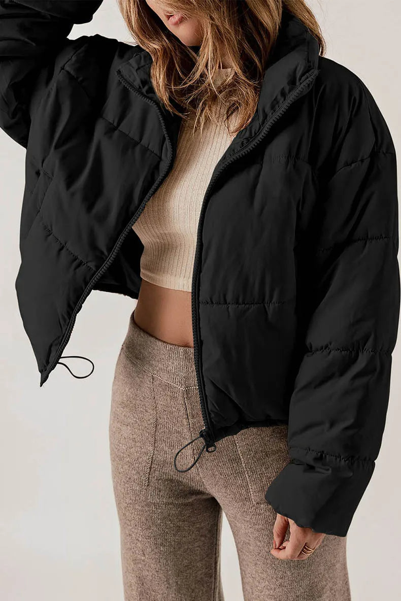 Pufferjas - Warm - Kort - Gewatteerde jas - Winterjas voor dames-Hallo Susanne