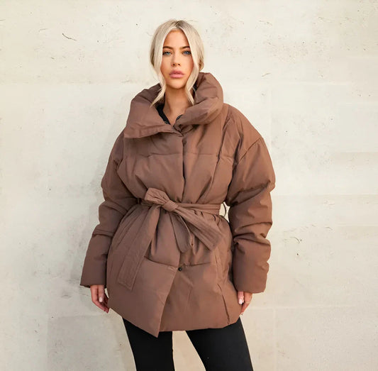 Pufferjas - Warm - Riem - Donsjack - Winterjas voor dames-Hallo Susanne
