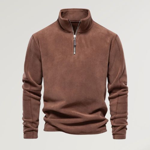 Pullover van fleece - korte rits - lange mouwen - Fleece shirt - Pullover met halve rits voor heren-Hallo Susanne