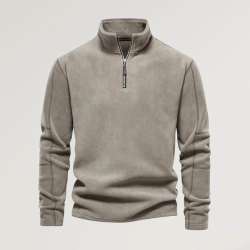 Pullover van fleece - korte rits - lange mouwen - Fleece shirt - Pullover met halve rits voor heren-Hallo Susanne