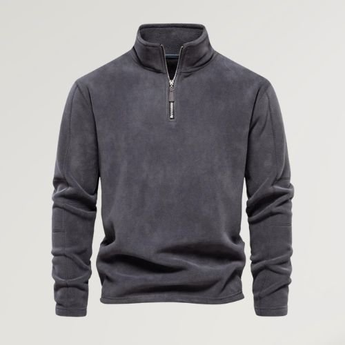Pullover van fleece - korte rits - lange mouwen - Fleece shirt - Pullover met halve rits voor heren-Hallo Susanne